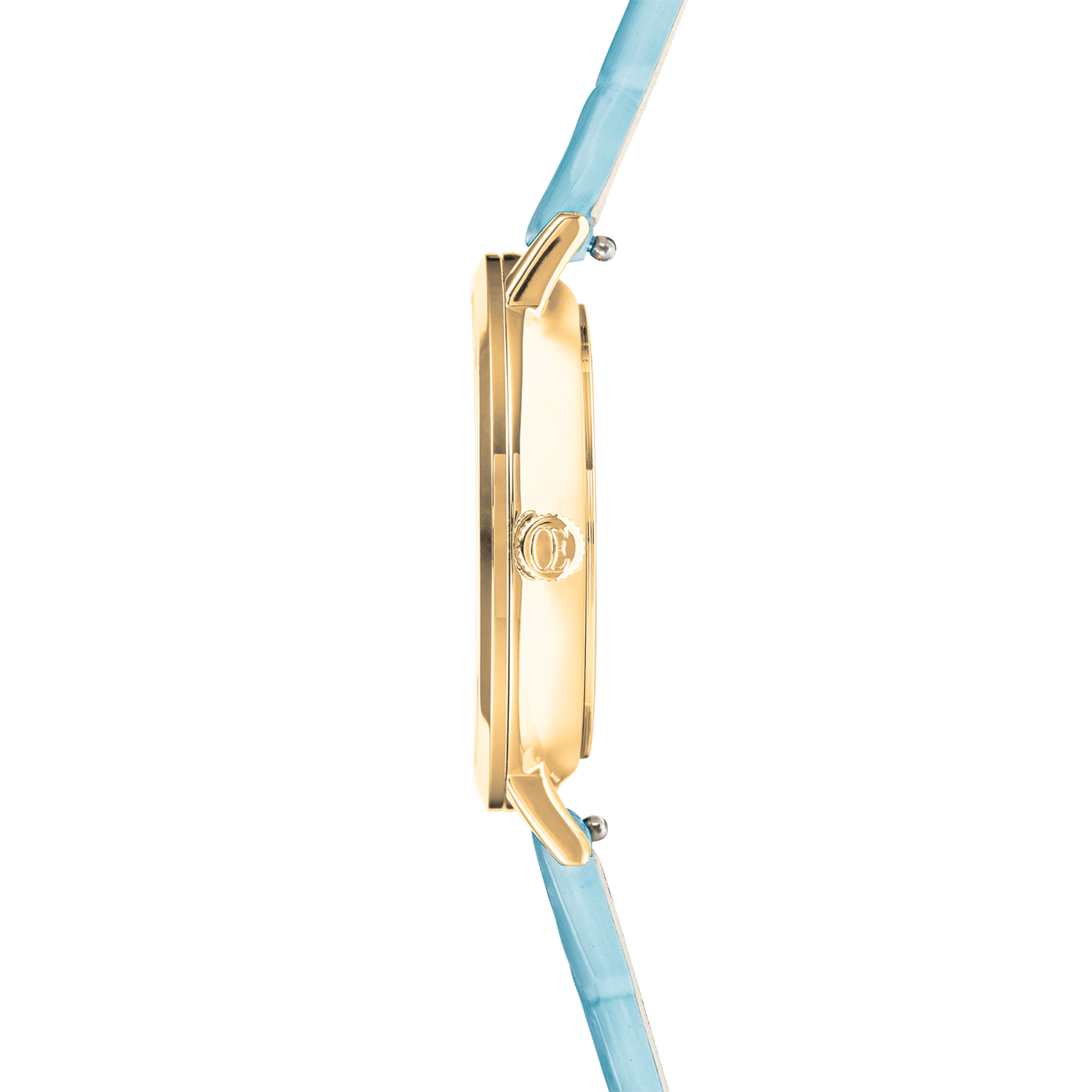 Watch Round Pastel Lovers Gold Bracelet Leather Blue