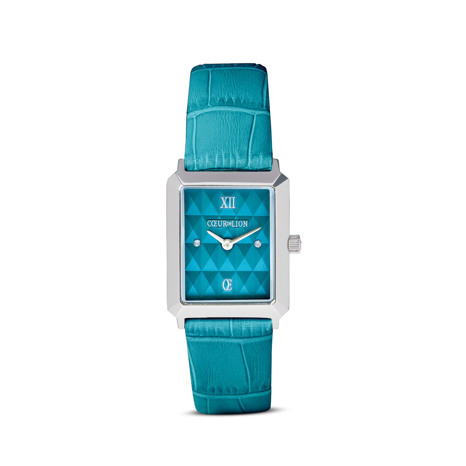 Watch Iconic Spikes Transformative Teal Silver Bracelet Leather