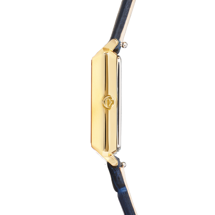 Watch Iconic Spikes Bracelet Leather Midnight Blue Gold