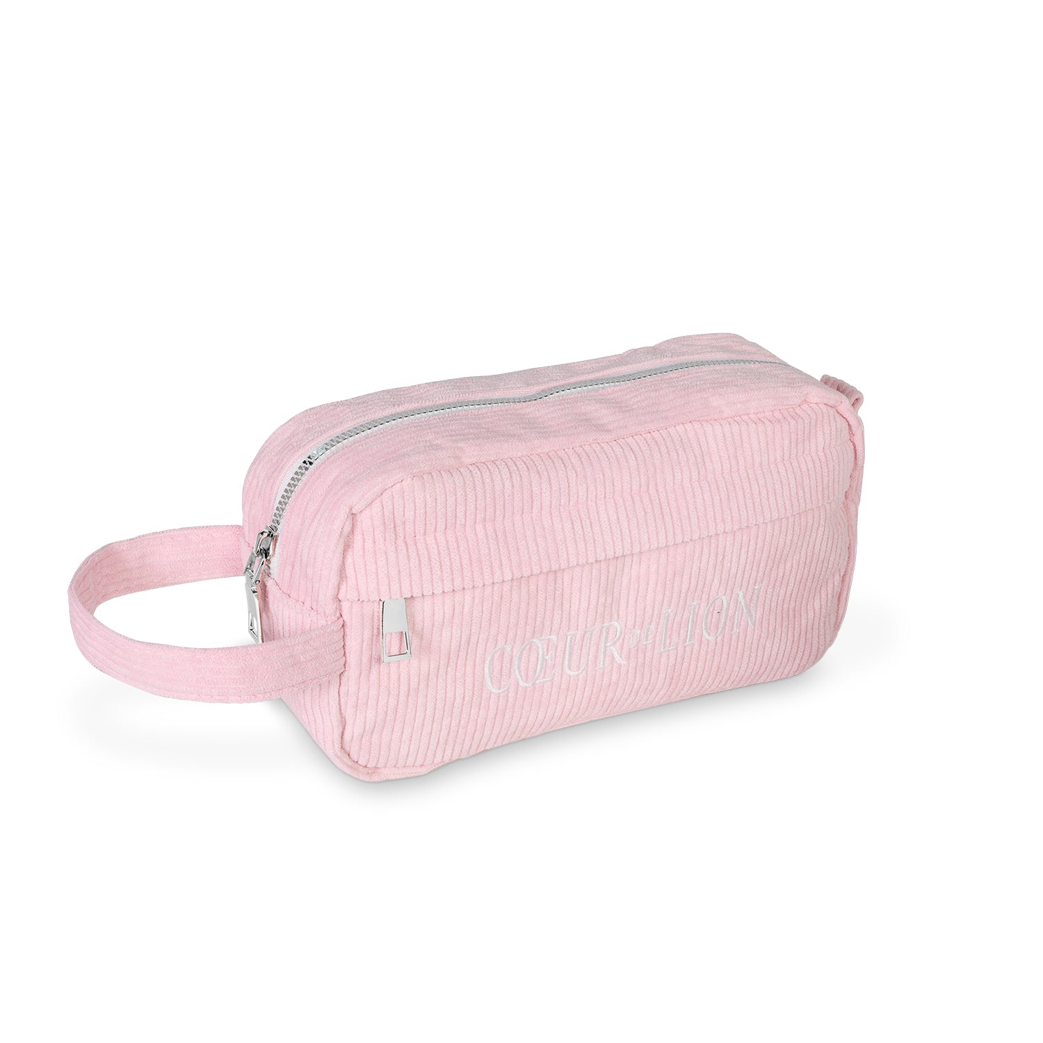 COEUR DE LION Cosmetic Bag Corduroy Pink – Front view