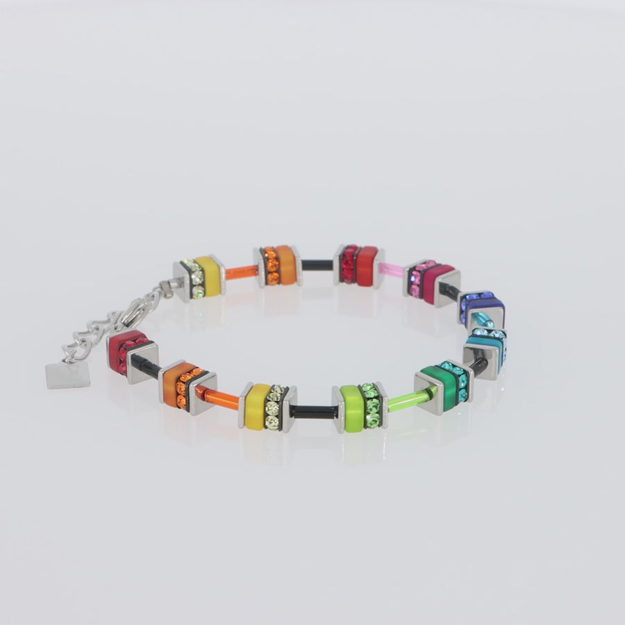 GeoCUBE® Bracelet classic polaris & rhinestone multicolour