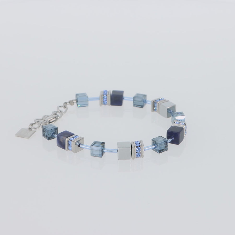 GeoCUBE® Bracelet  sodalite & haematite blue