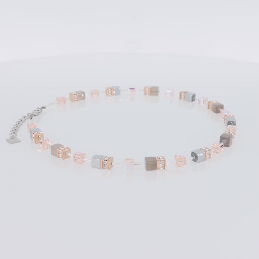 GeoCUBE® Iconic Precious necklace rose gold-peach