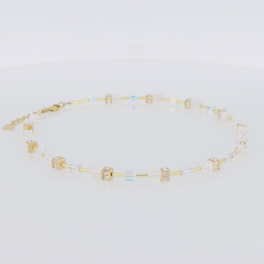 GeoCUBE® Iconic Nature necklace gold white