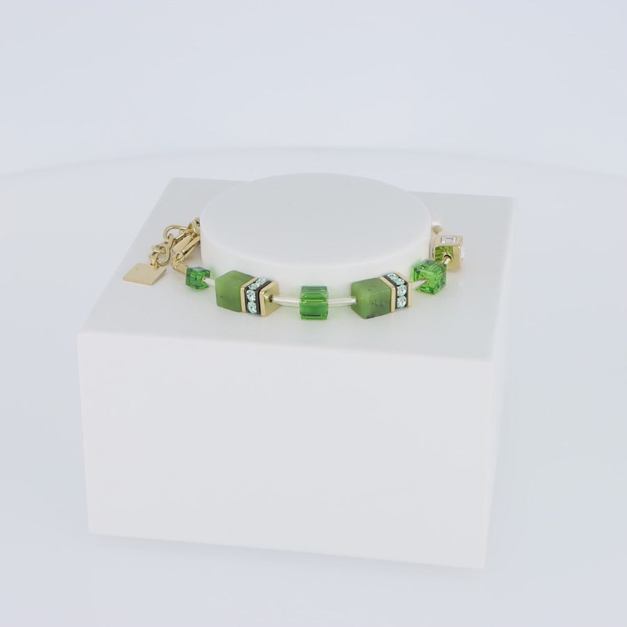 Bracelet GeoCUBE® Fusion Precious Pearl Mix gold-green