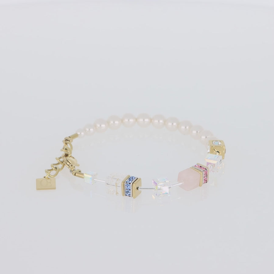 GeoCUBE® Precious Fusion Pearls bracelet multicolour pastel