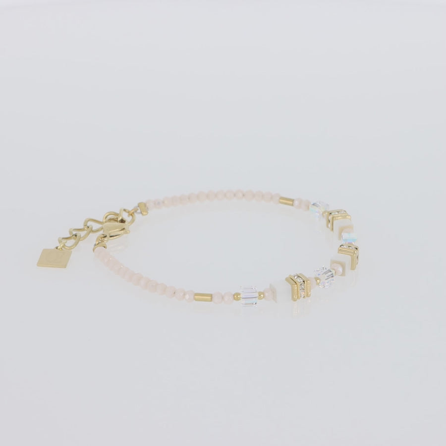 Mini Cubes bracelet gold white