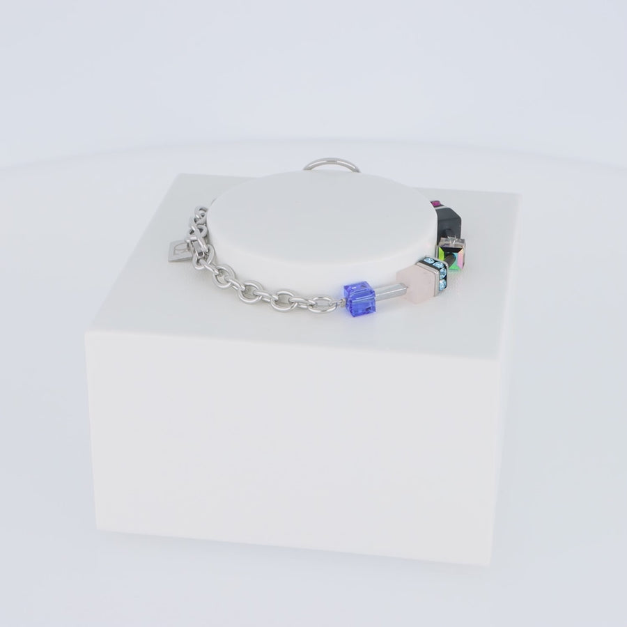 GeoCUBE® Iconic Precious Chain bracelet silver-multicolour