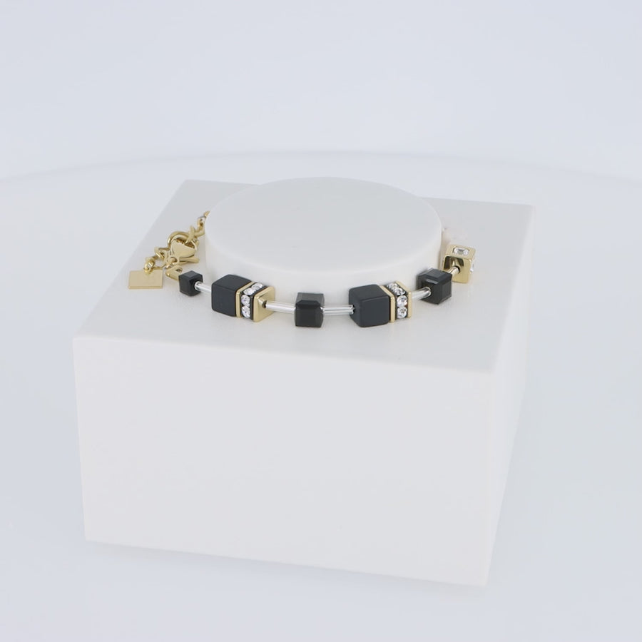 GeoCUBE® Precious Fusion Pearls bracelet black-gold