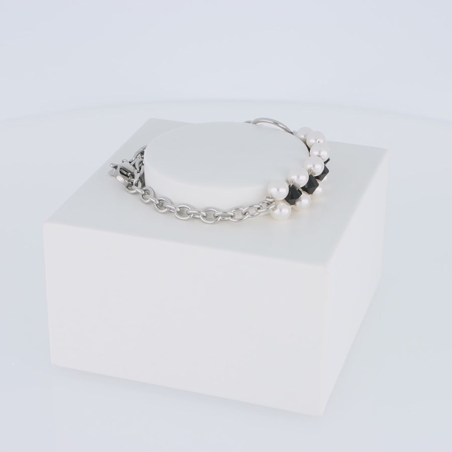 Bracelet Choker Mysterious silver-black