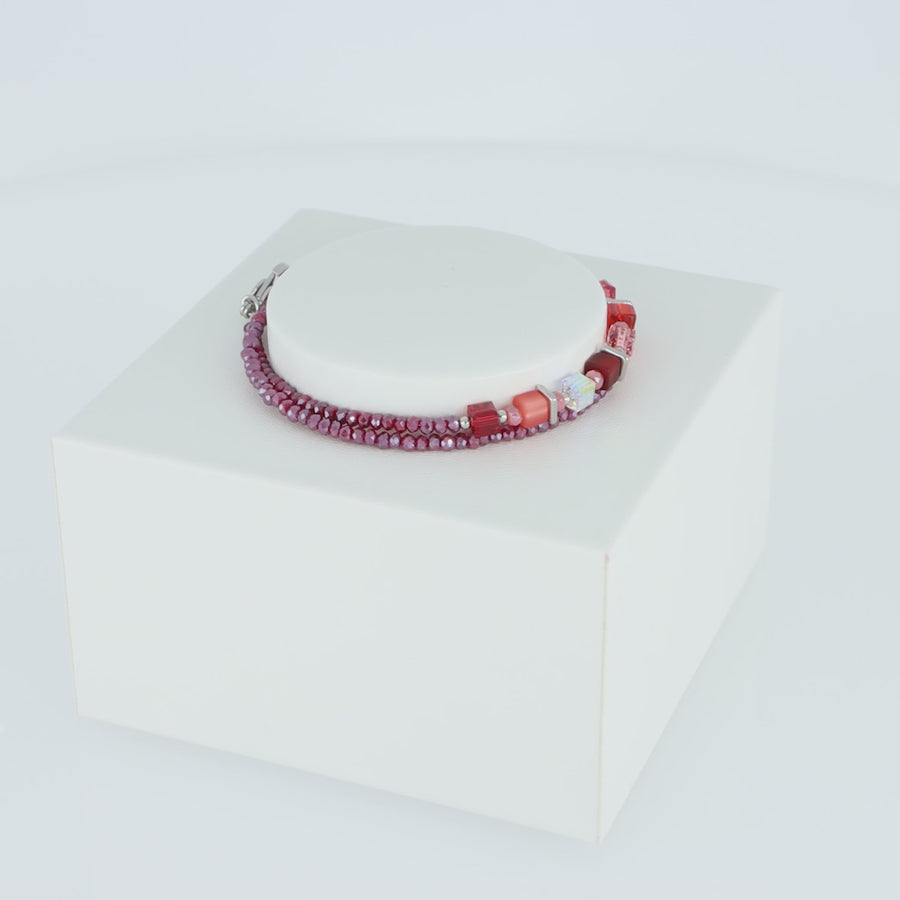 Joyful Colours Wrap bracelet silver red