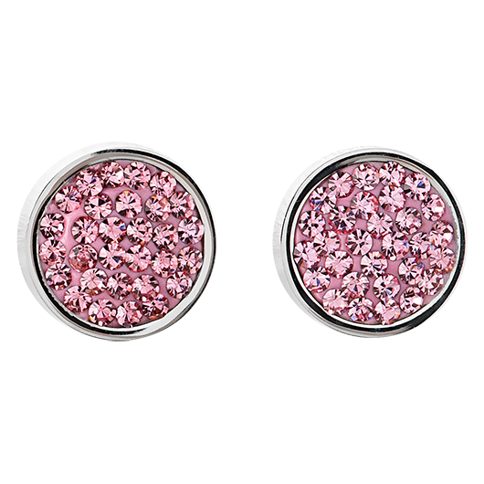 Earrings rhinestone pavé rose