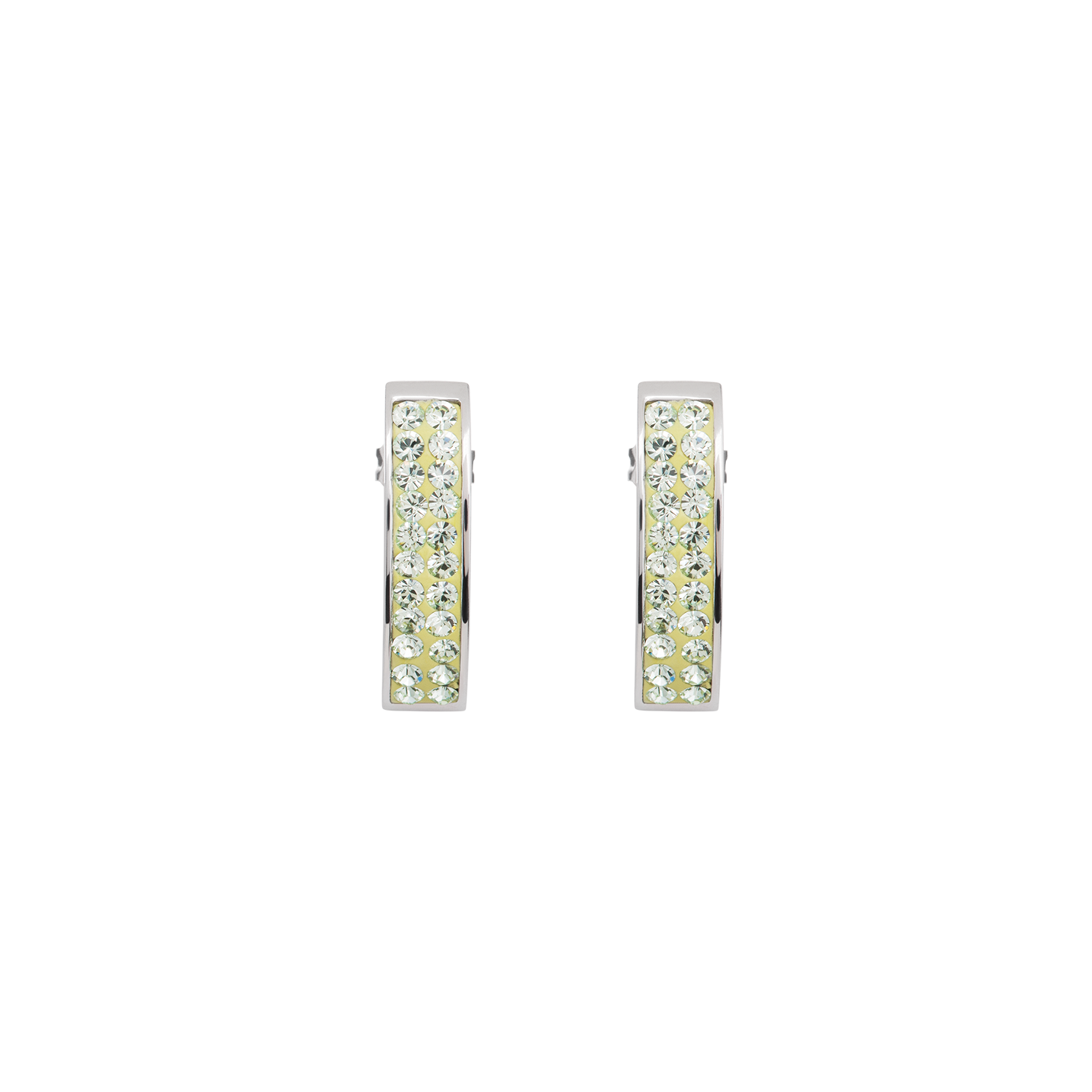 Earrings crystals pavé light green