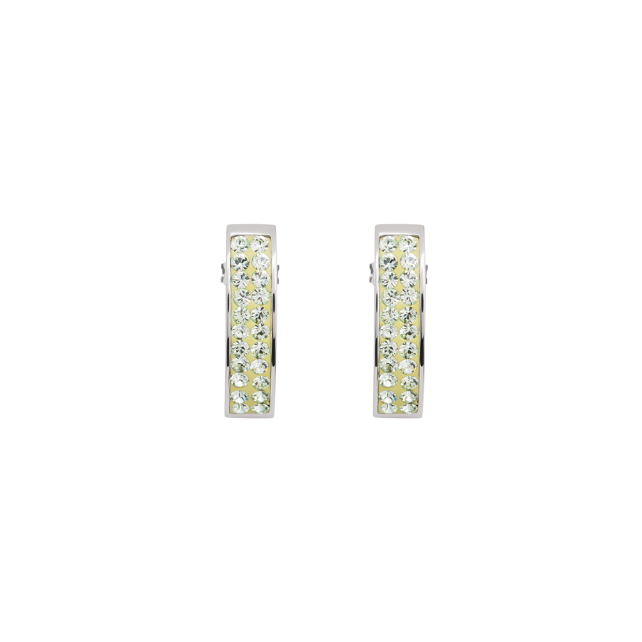 Earrings crystals pavé light green