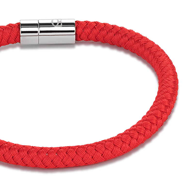 Bracelet textile braided red
