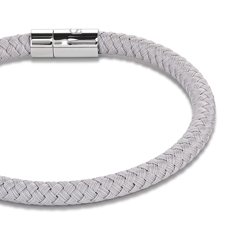 Bracelet textile braided light grey