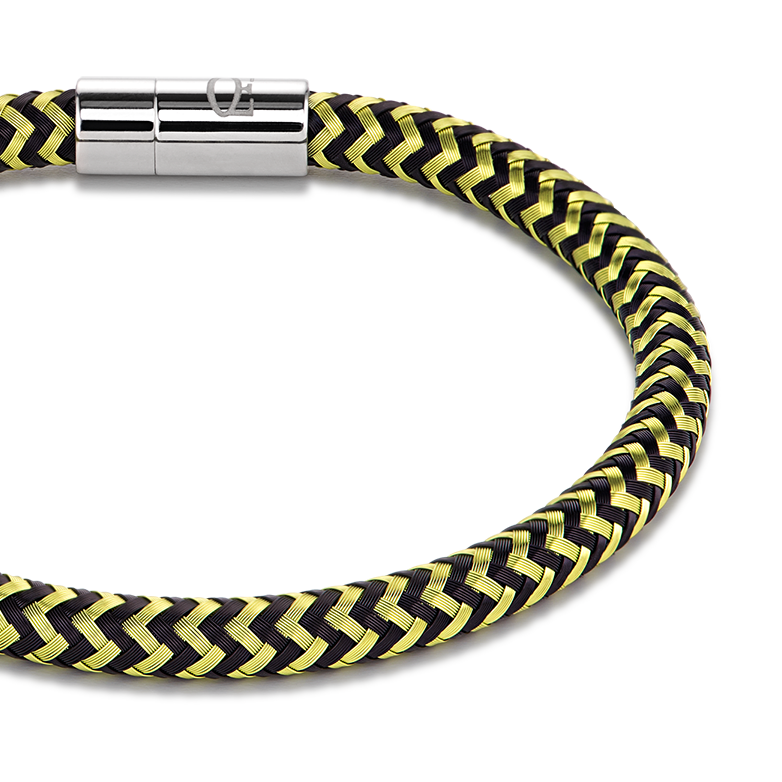 Bracelet metal braided green-black