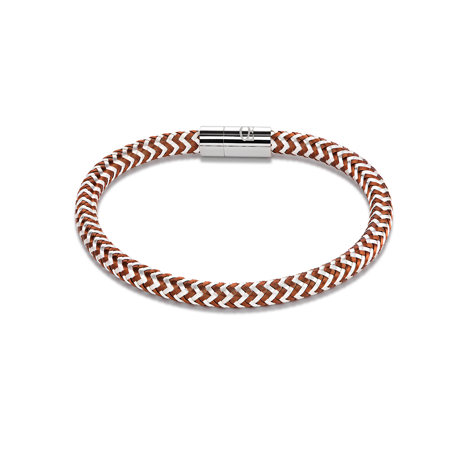 Bracelet metal braided brown-silver