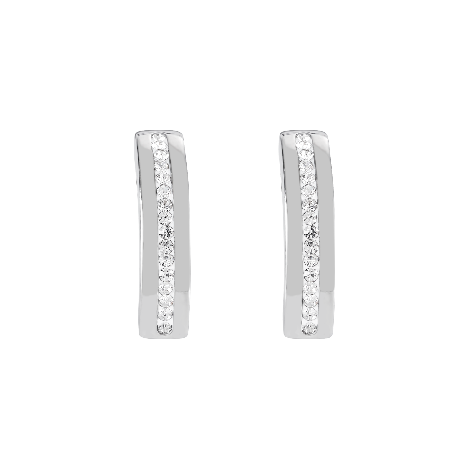 Earrings stainless steel & crystals pavé strip crystal
