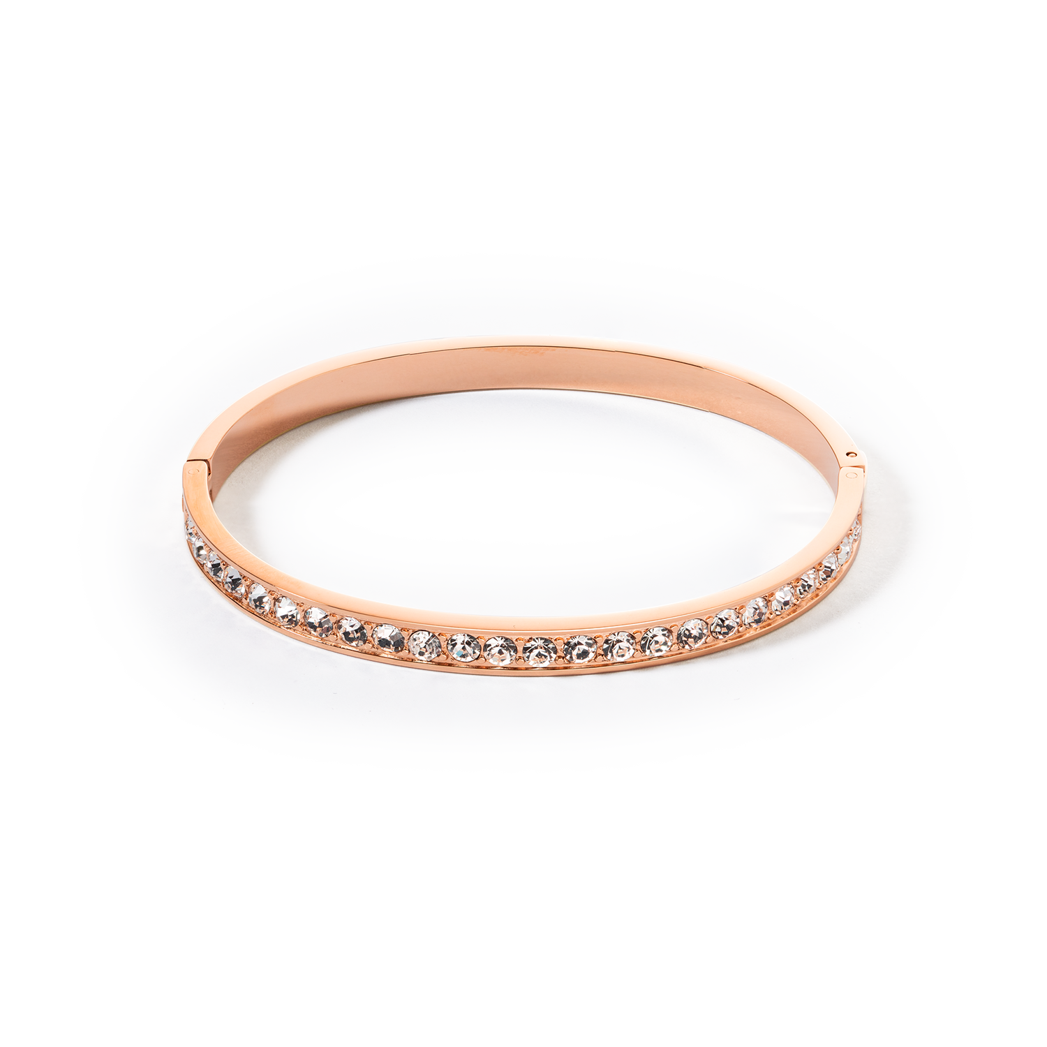 Bangle stainless steel & crystals rose gold crystal 19