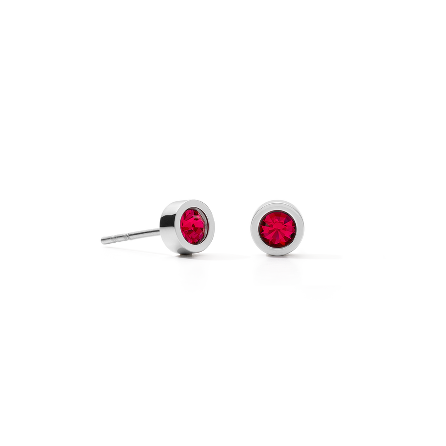 Earrings Sparkling Dot silver red