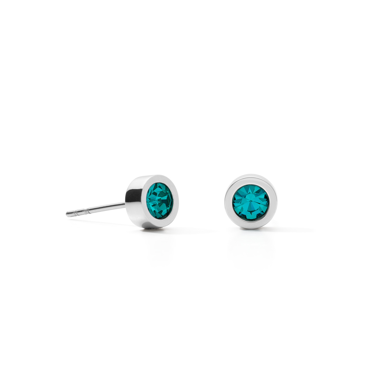 Earrings Crystal & stainless steel silver turquoise