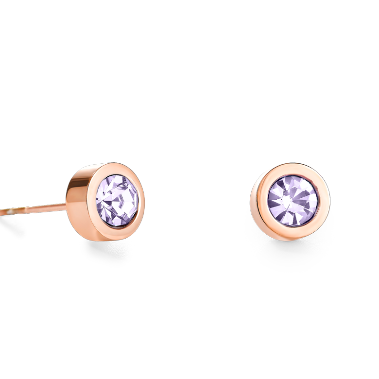 Earrings Crystal & stainless steel lilac