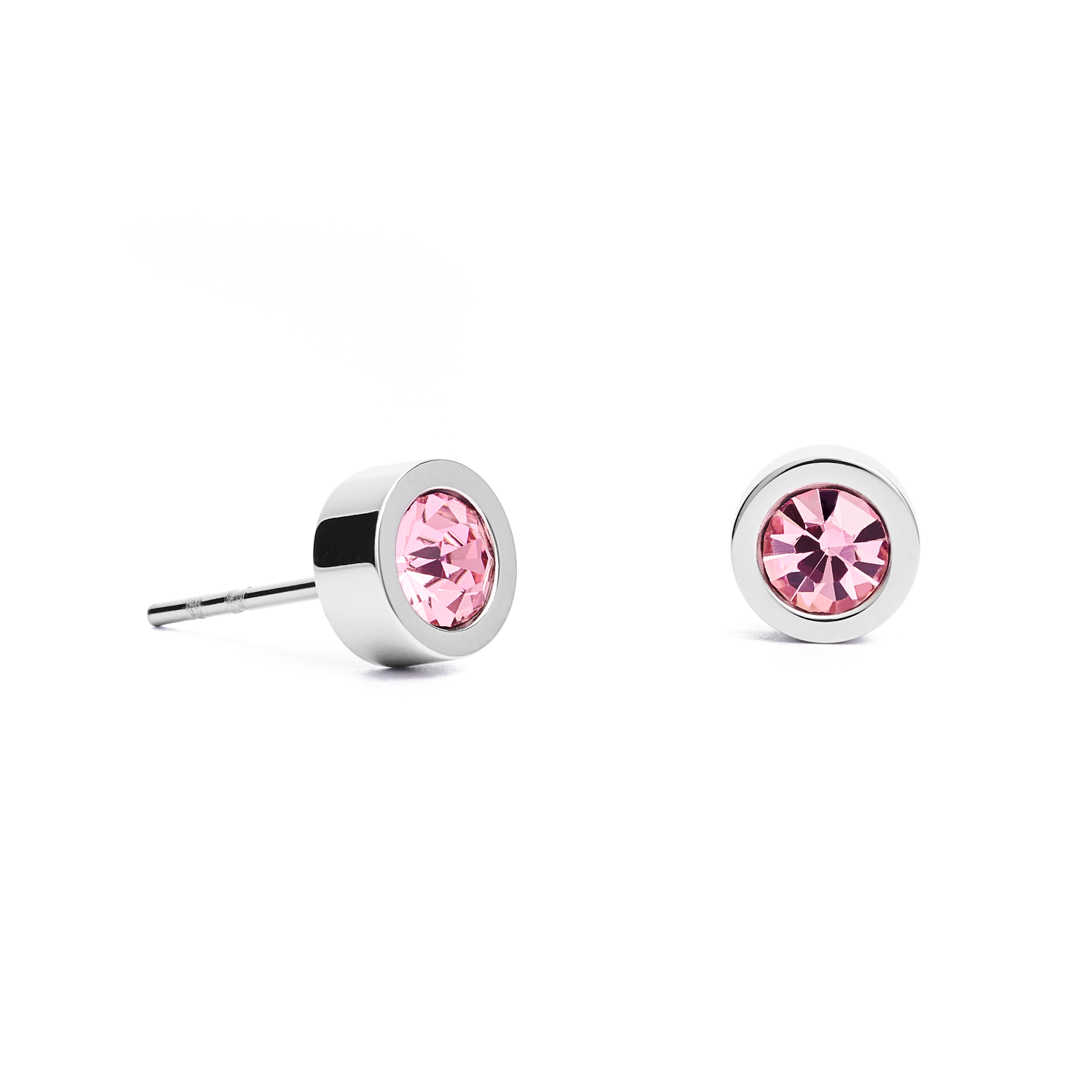 Earrings Crystal & stainless steel silver rose