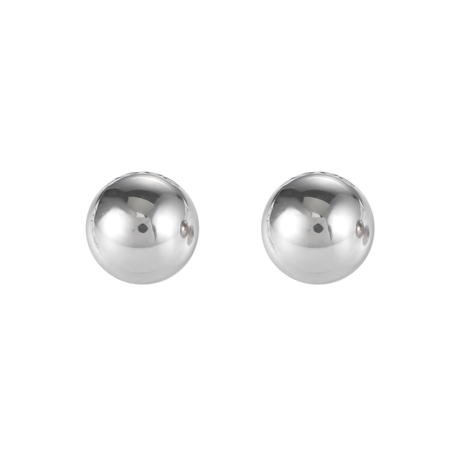 Earrings stainless steel ball small silver