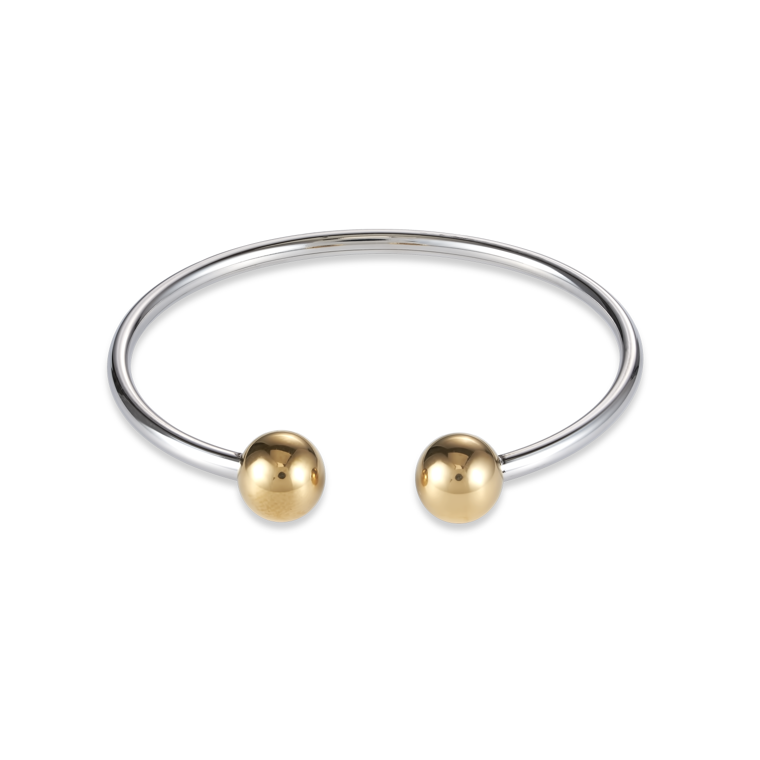 Bangle stainless steel balls gold