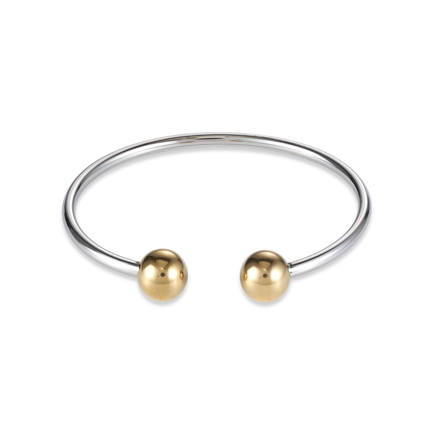 Bangle stainless steel balls gold