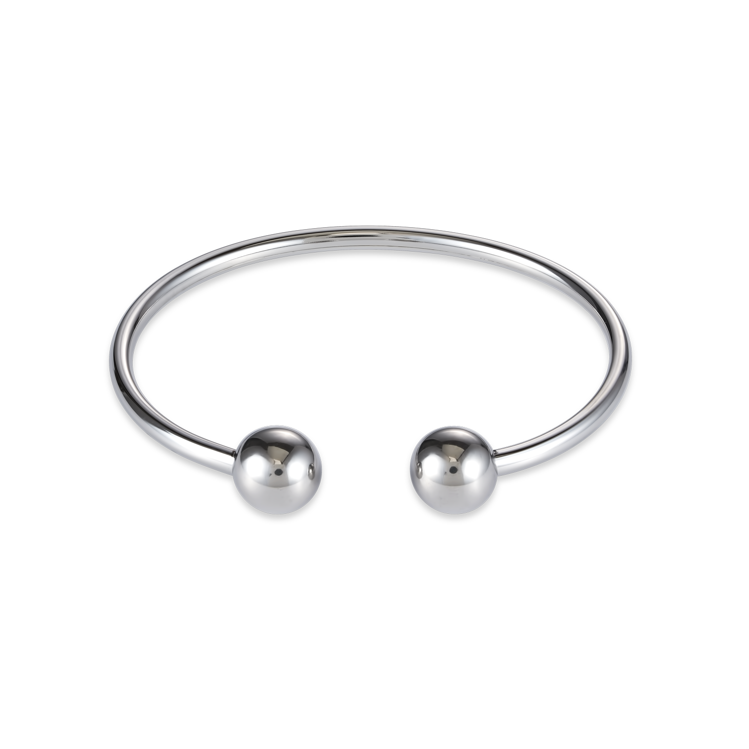 Bangle stainless steel balls silver