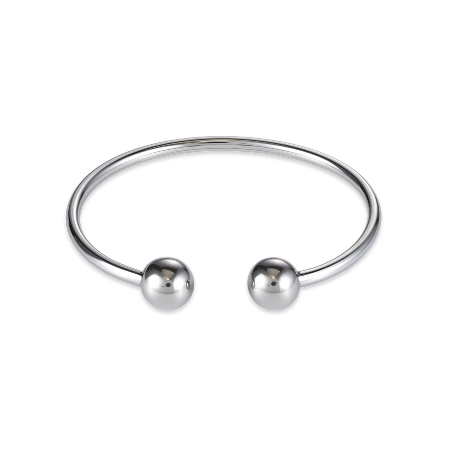 Bangle stainless steel balls silver