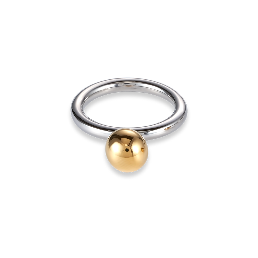Ring stainless steel ball small gold