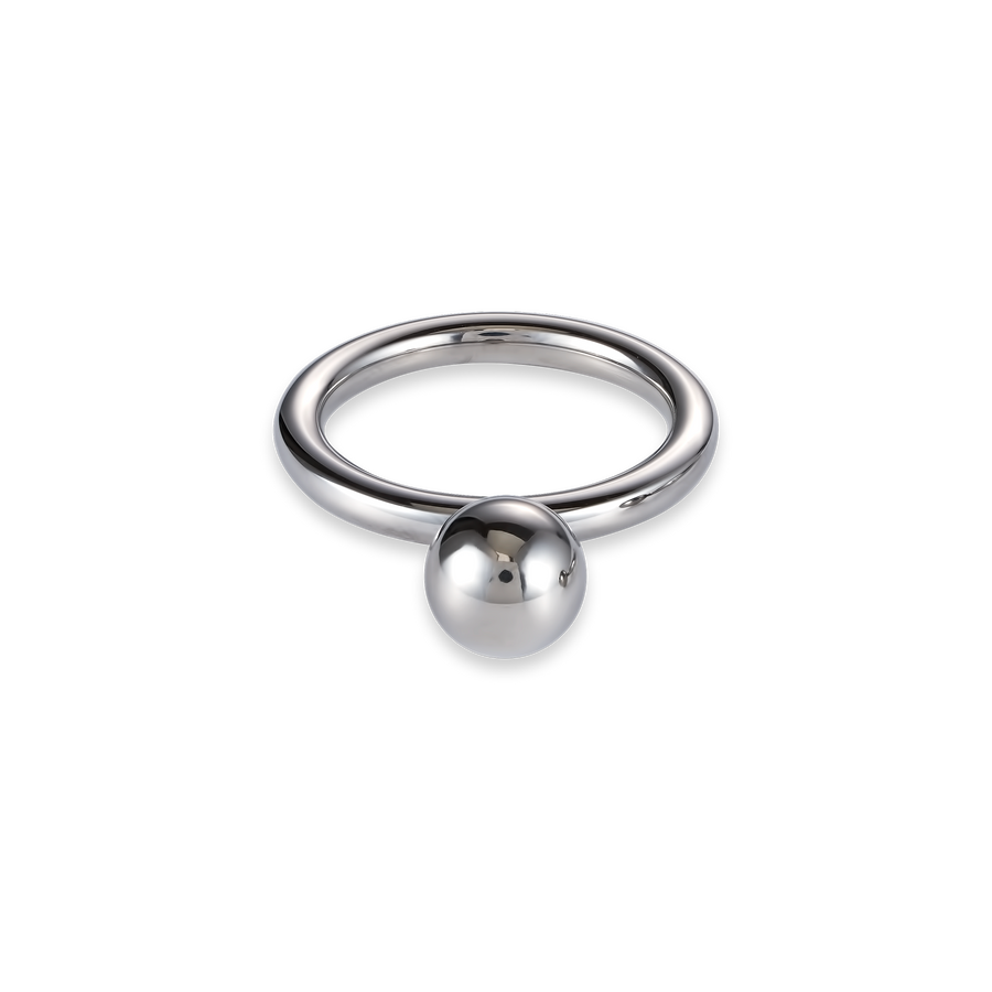 Ring stainless steel ball small silver