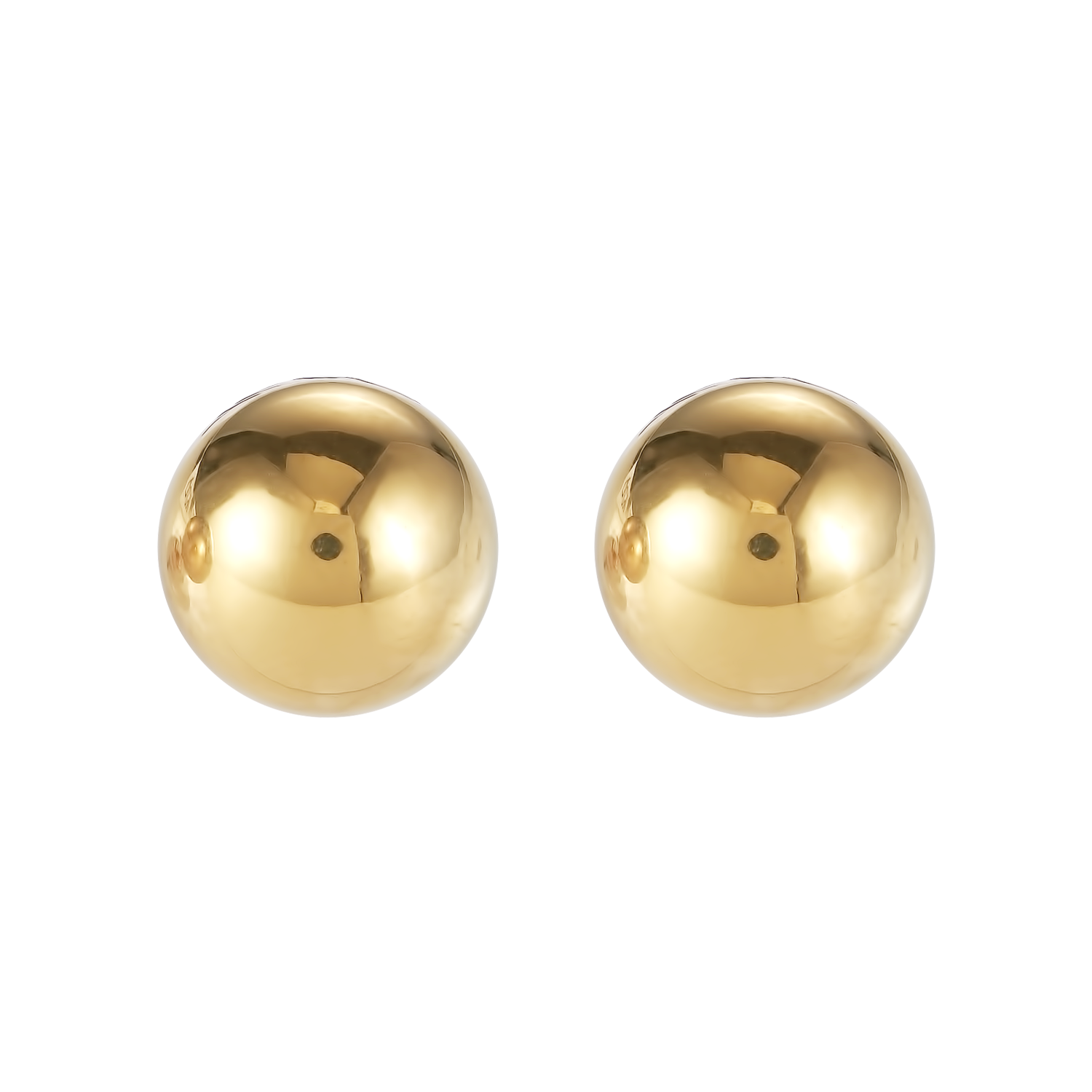 Earrings stainless steel ball large gold