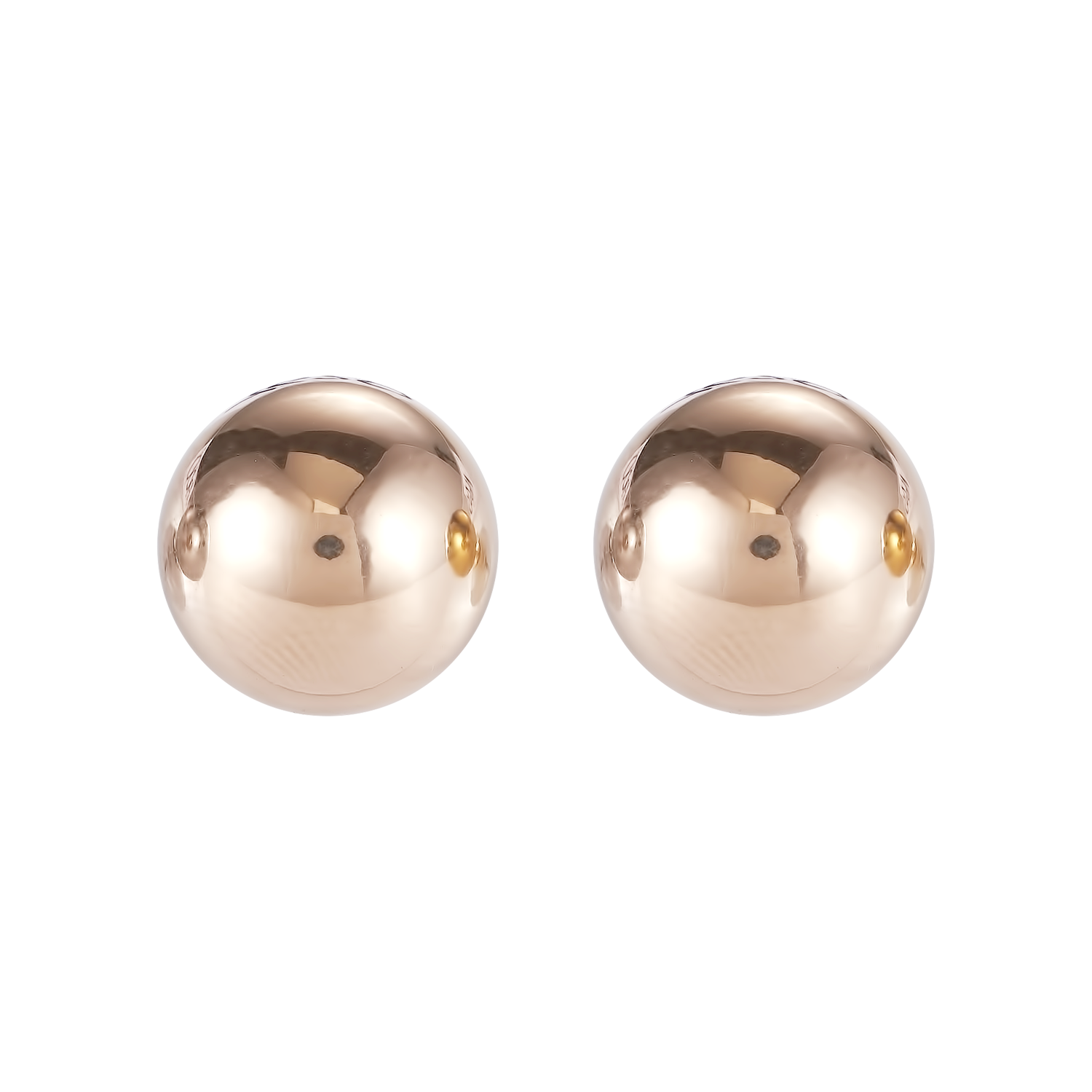 Earrings stainless steel ball large rose gold