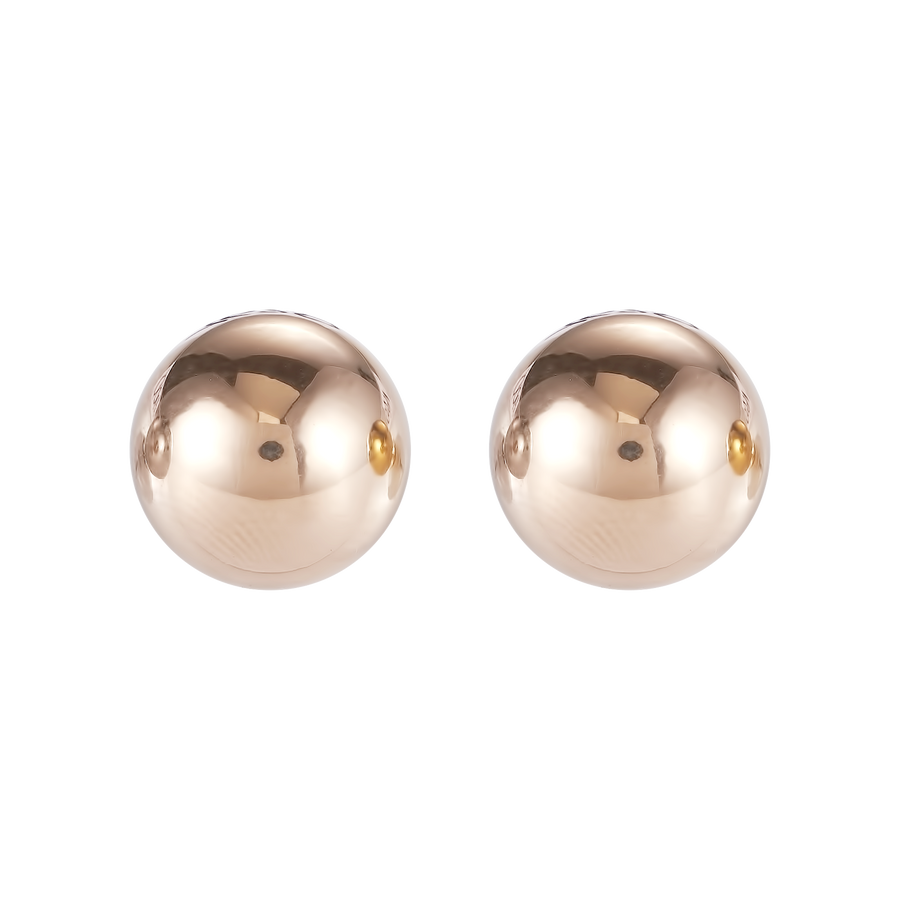Earrings stainless steel ball large rose gold