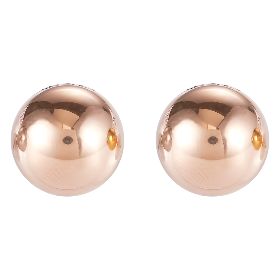 Earrings stainless steel ball large rose gold