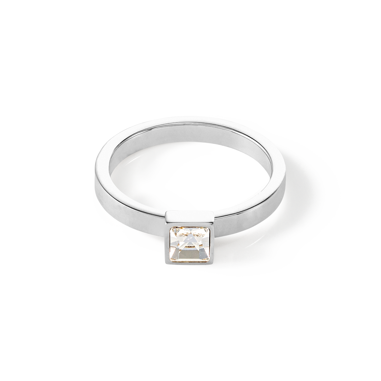 Brilliant Square small Ring silber kristall