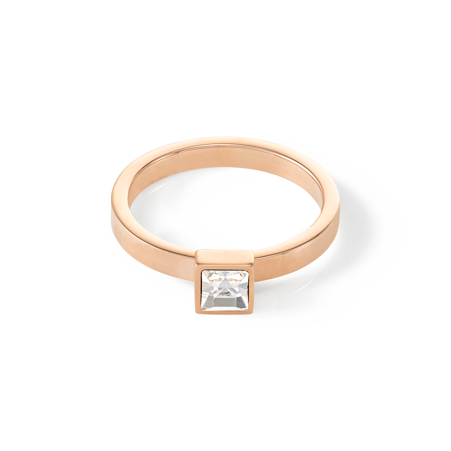 Brilliant Square small ring rose gold crystal