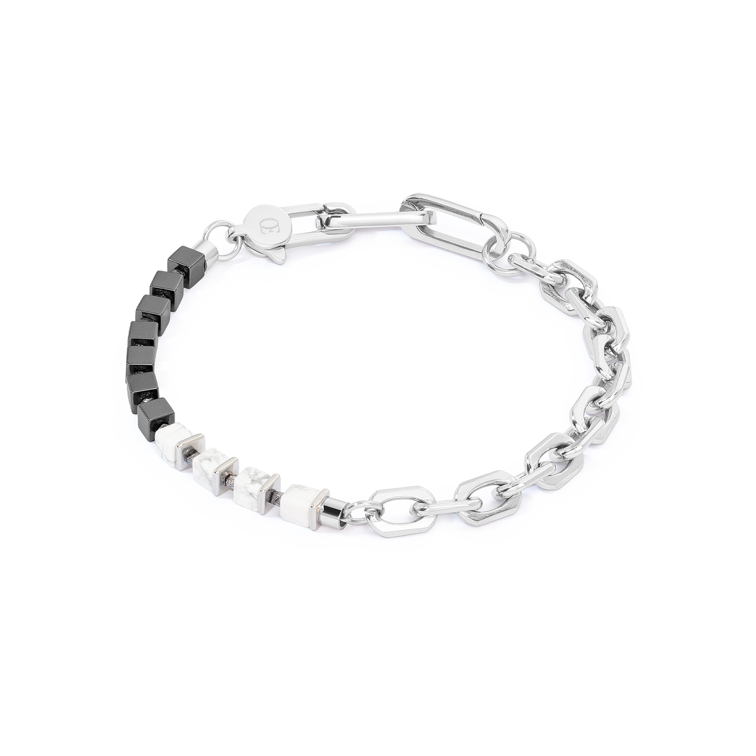 Unisex bracelet Fusion link chain white