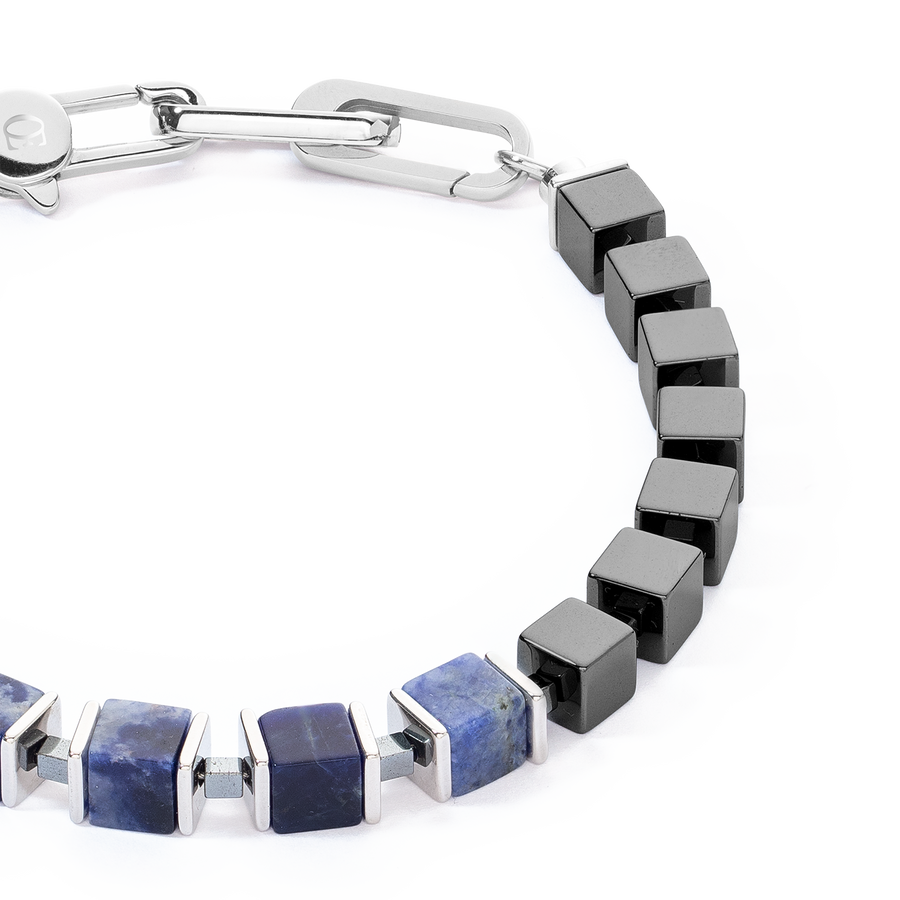 Unisex bracelet precious cubes blue