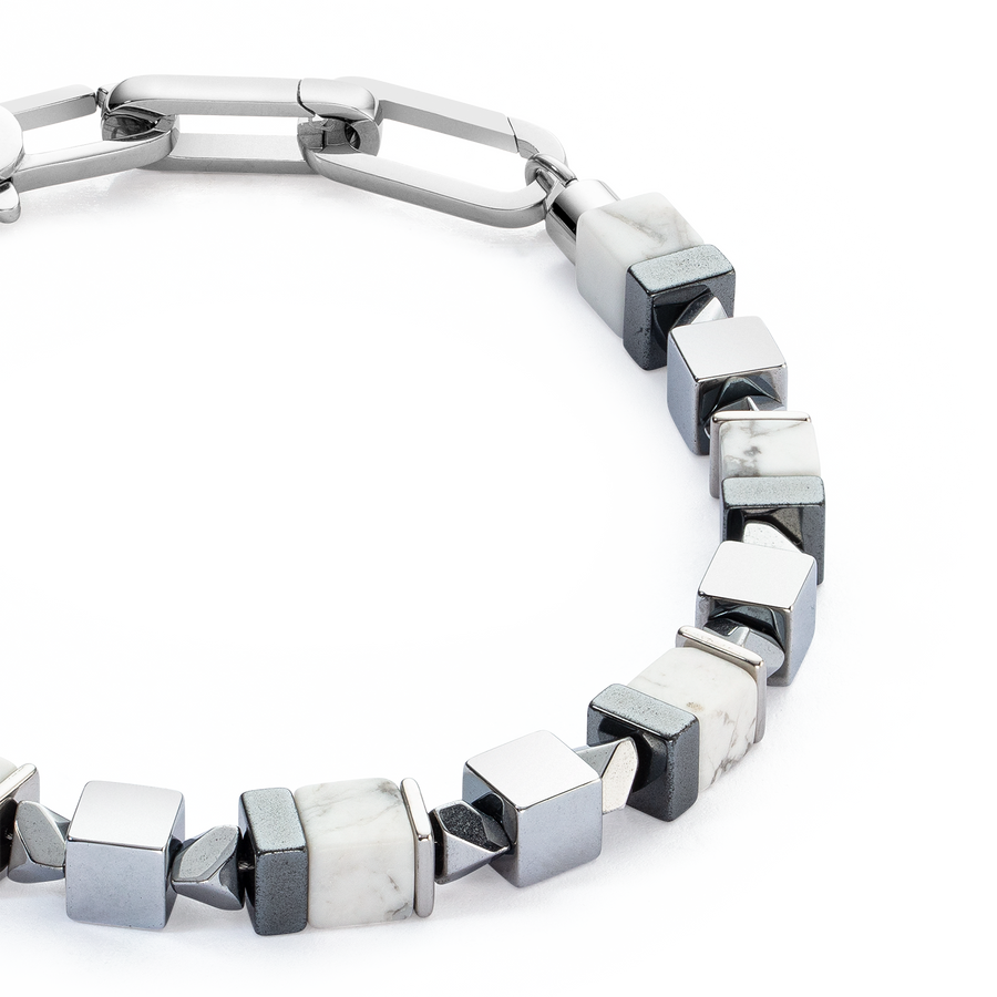 Bracelet Precious Cubes white-silver