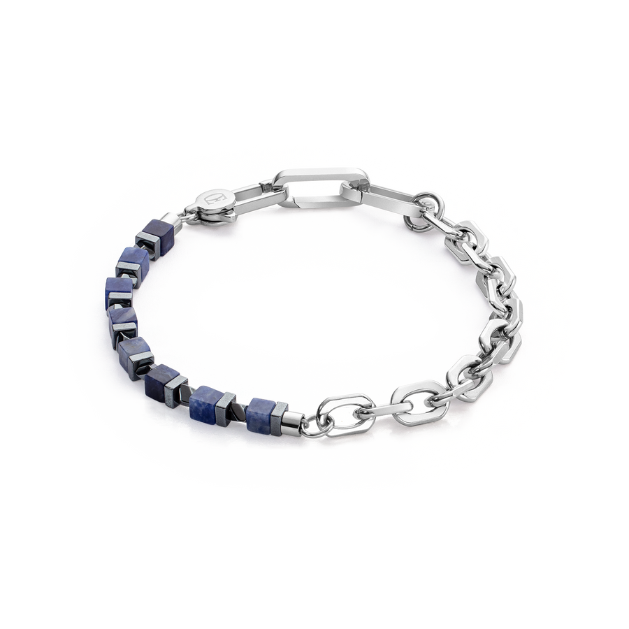 Bracelet Precious Fusion link chain blue-silver