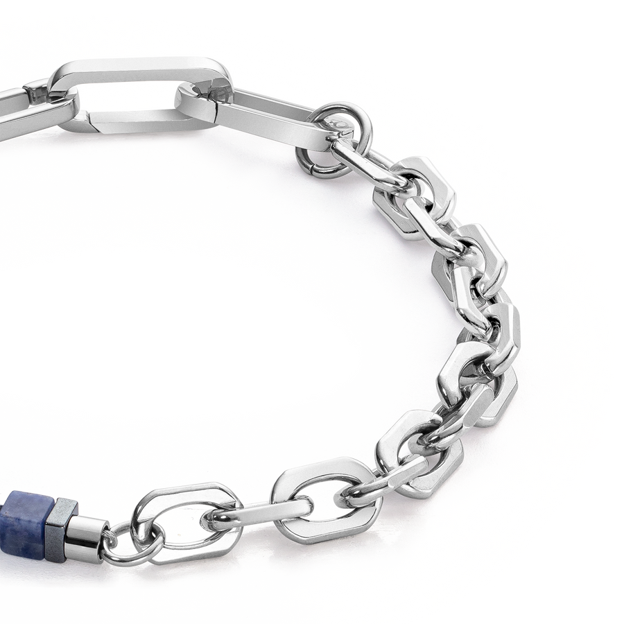 Bracelet Precious Fusion link chain blue-silver