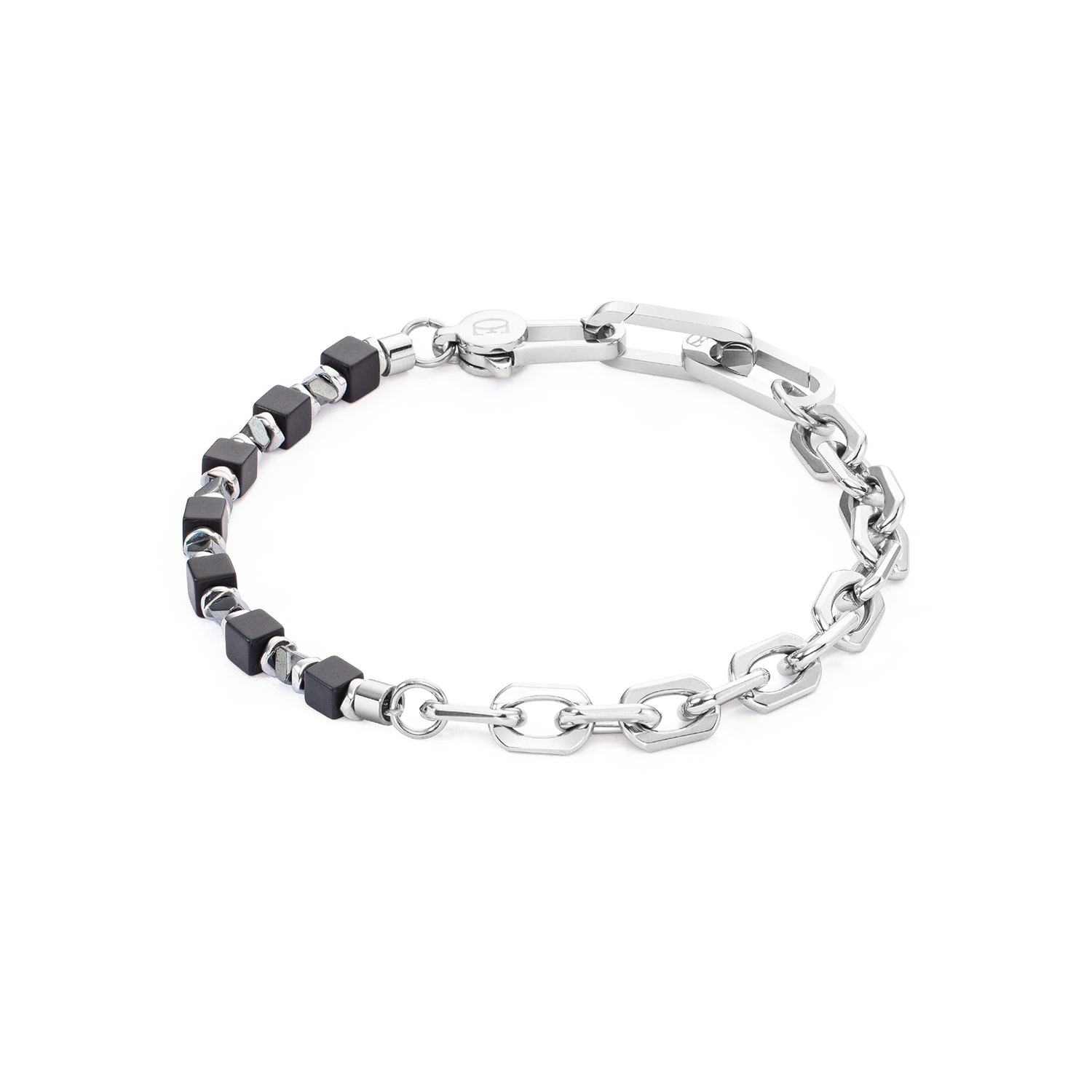 Bracelet Cubes Fusion link chain black