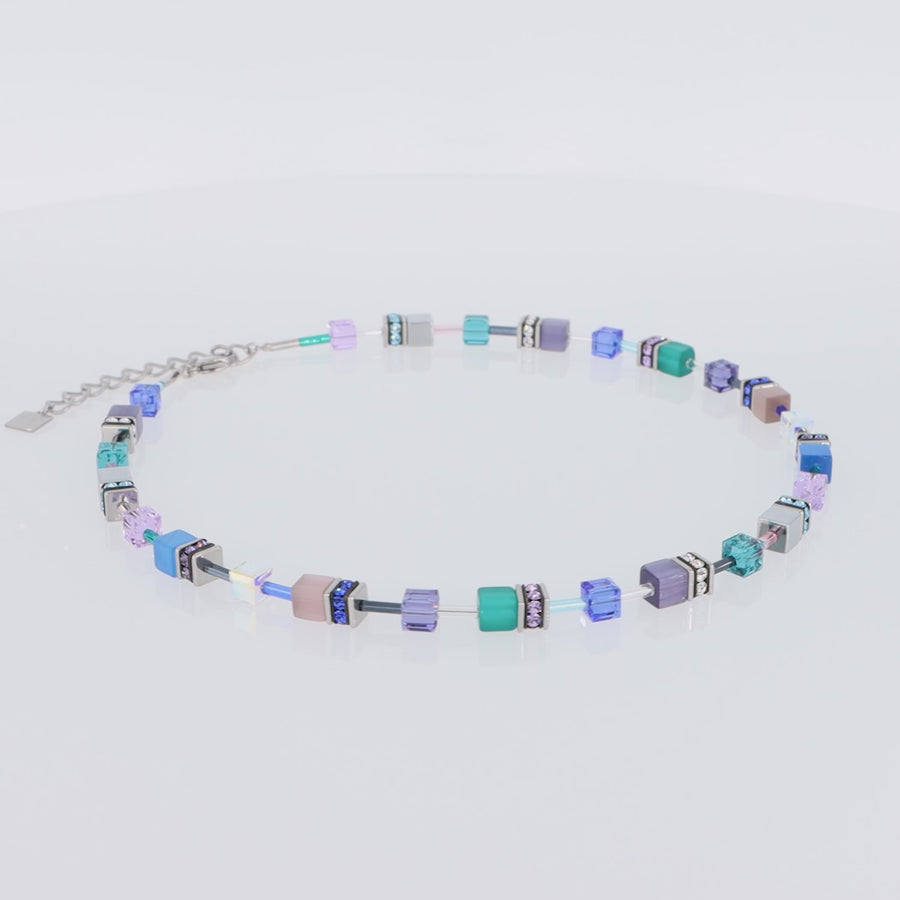 GeoCUBE® Iconic necklace turquoise-purple