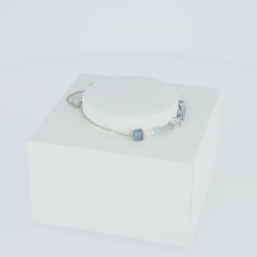 GeoCUBE® Precious & Slider Closure bracelet silver-blue