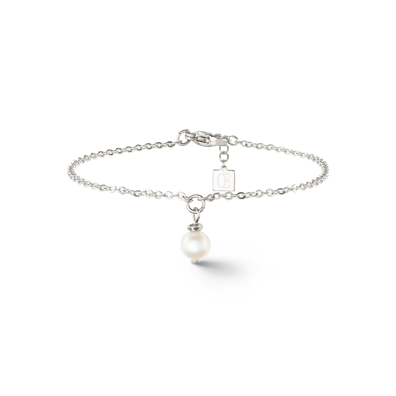 Solitaire freshwater pearl bracelet silver